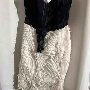 Chic Black and White Floral Midi Dress